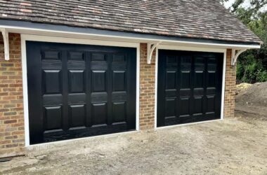 Automated Up and Over Garage Door Grey