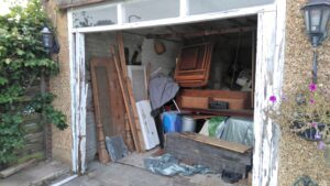 Garage with old door removed