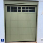 Cedar Door Automated Garage Door in Sage