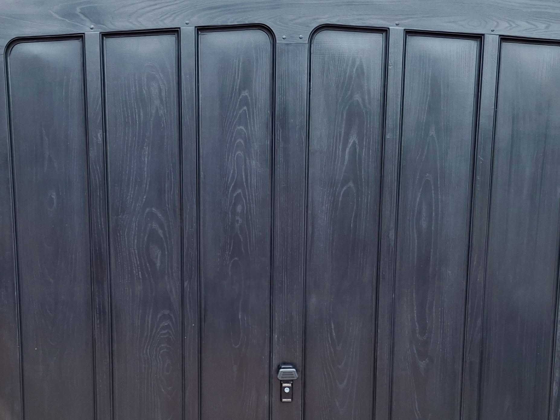 Manufacturer: CDC Garage Doors Door Type: Up and Over Door Style: The Ashtead Door and Frame Colour: Black
