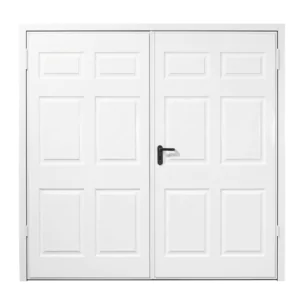 White GRP Side Hinged Garage Door
