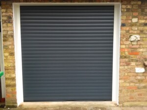 Newly installed Novoroll garage door with white surround