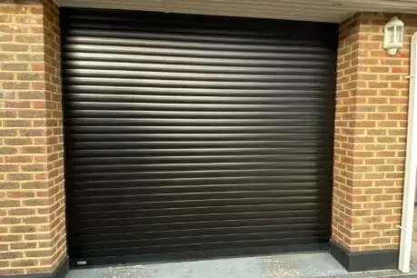 SWS Seceuroglide 77 Classic foam core aluminium roller garage door black b