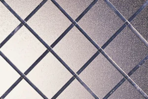 Stippled Perspex With Diamond Leading Glazing