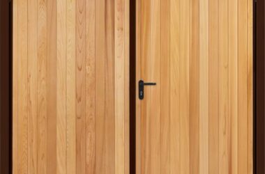 Vertical Cedar Timber Side Hinged Garage Door Garador
