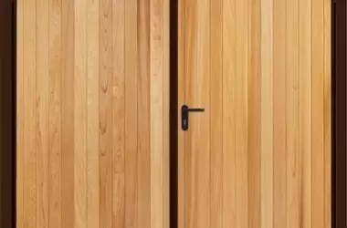 Vertical Cedar Timber Side Hinged Garage Door Garador
