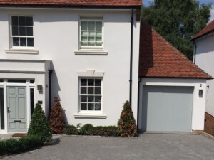 Verwood Agate Grey door installed on a house