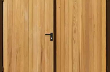 Wooden side hinged garage doors